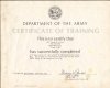 US ARMY D.O.D. Direct & General Support Certification
