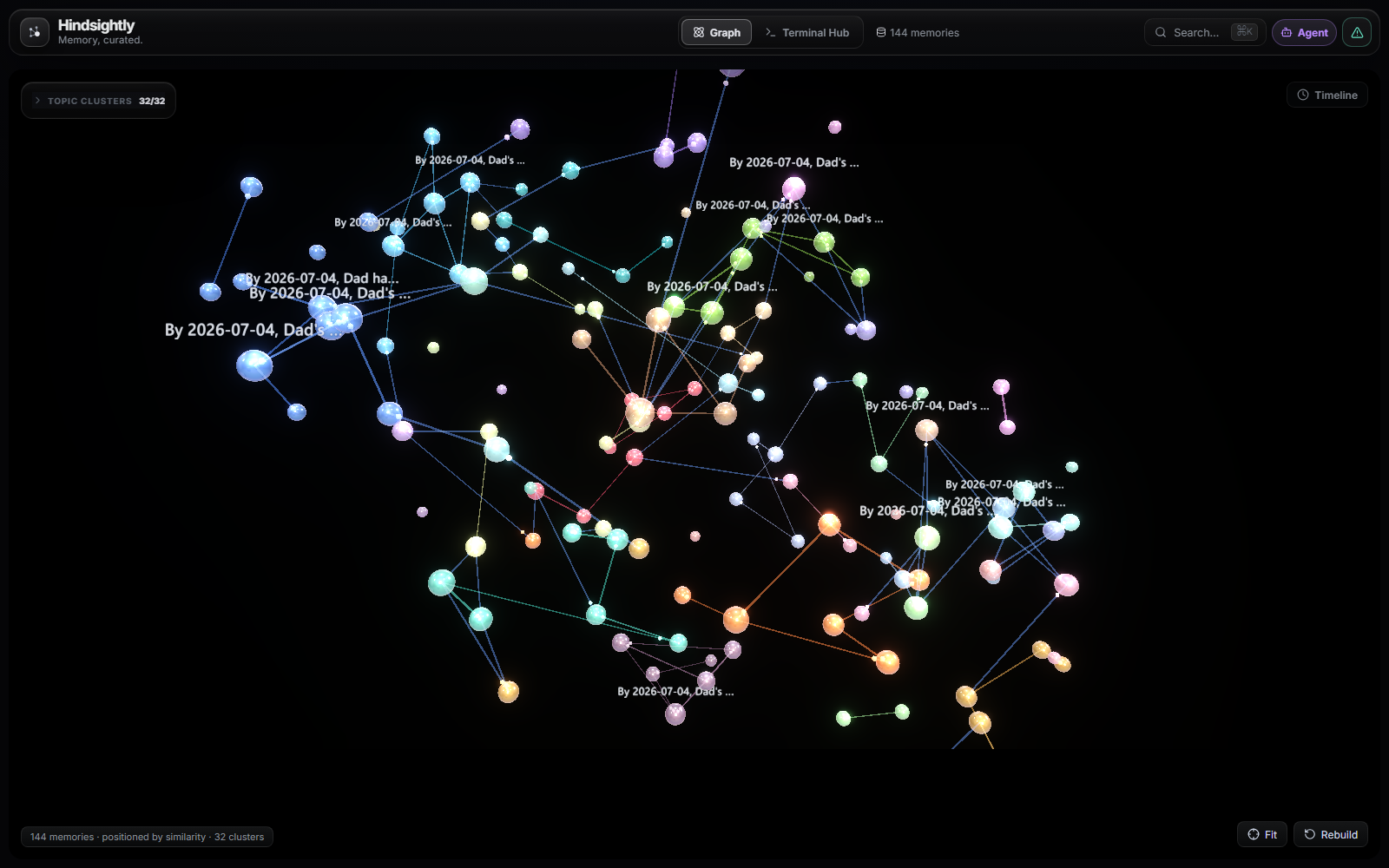 Hindsightly multi-agent memory management interface