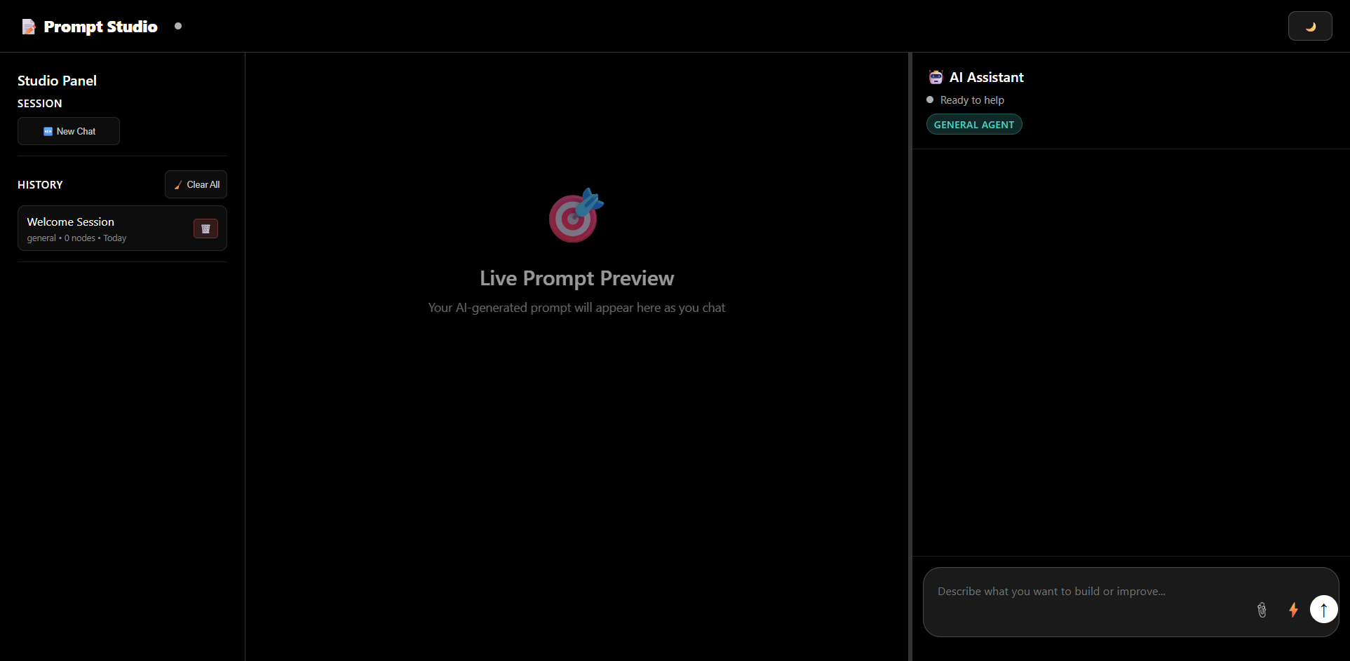 PromptStudio AI prompt-development workspace
